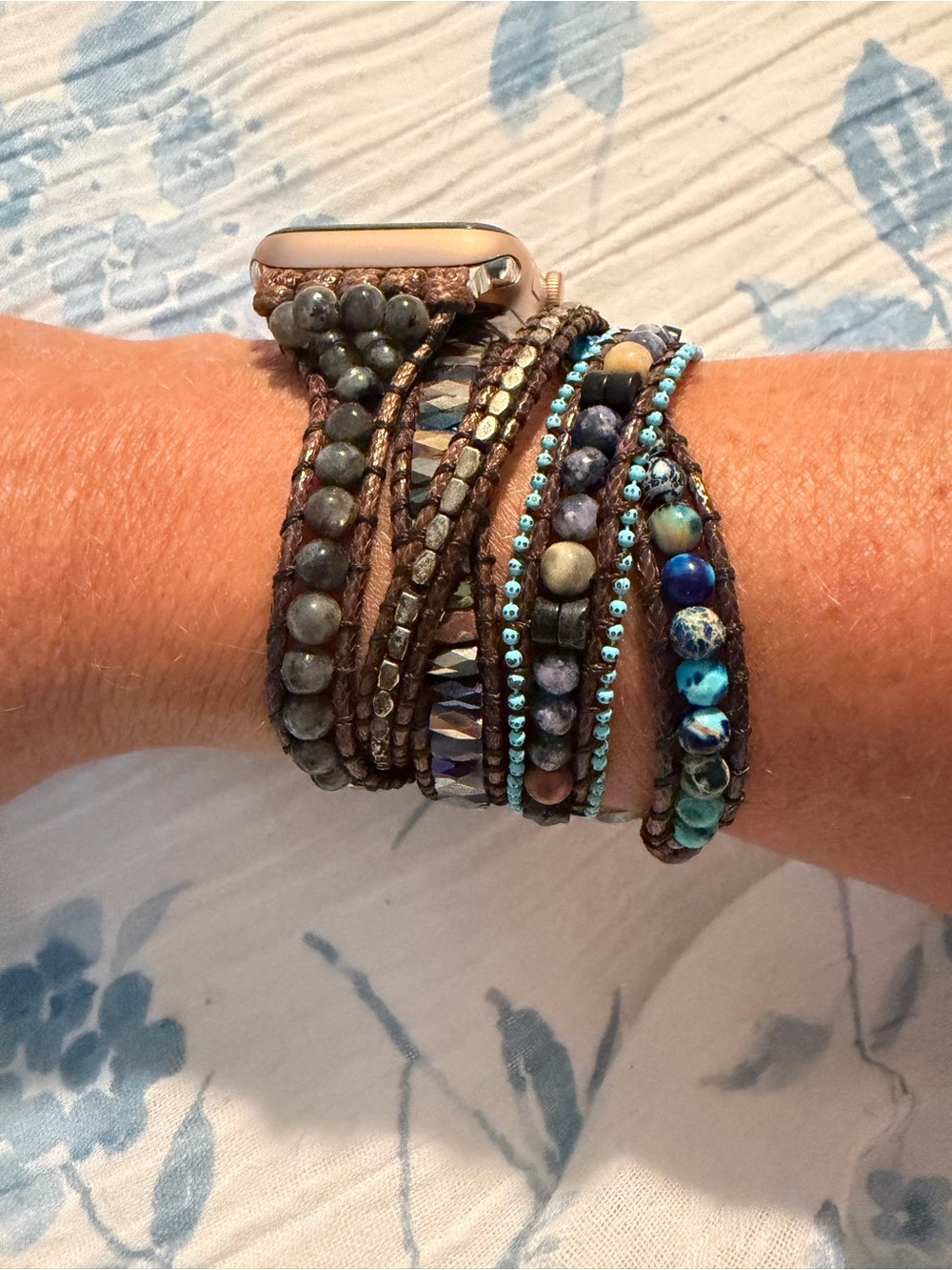 Cape Diablo Multi-Strand Beaded Wrap Bracelet Apple Watch band.